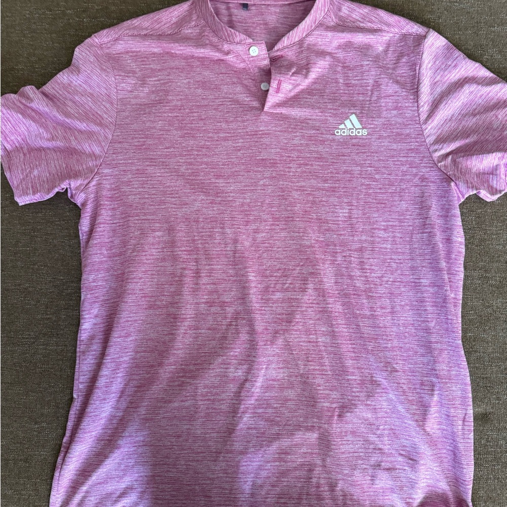 Adidas Men's Casual Pink Button Down Shirt